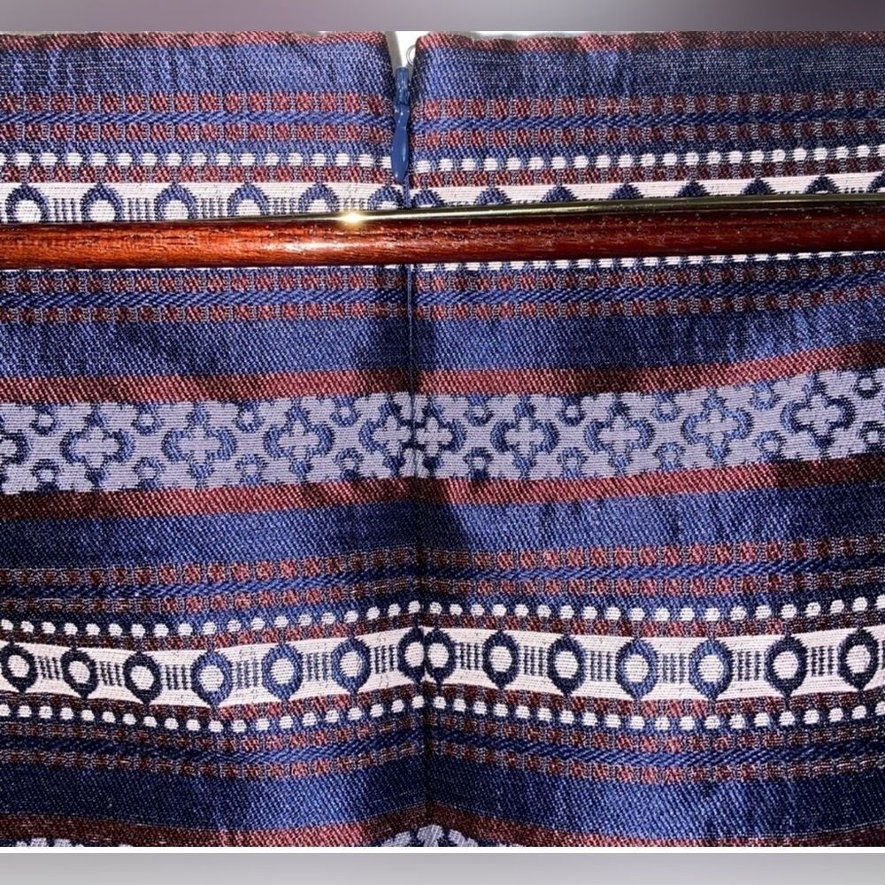 Ann Taylor LOFT Blue and Burgundy Boheme Shift Skirt Size 16 NWOT - Picture 7 of 10